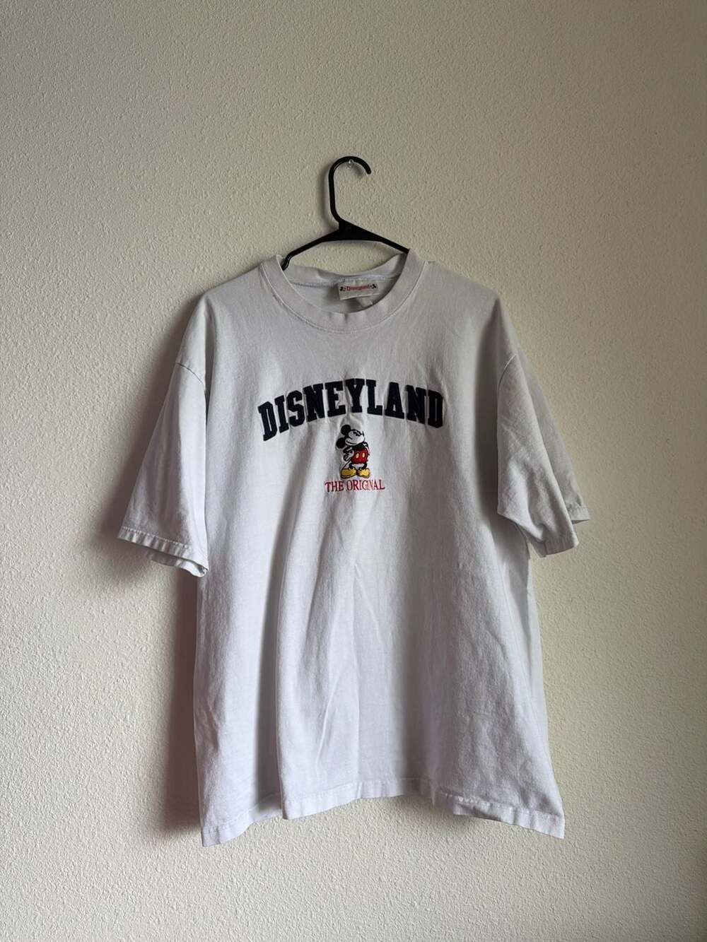 Vintage Disneyland Mickey Mouse The Original Embroidered T-Shirt White Size L